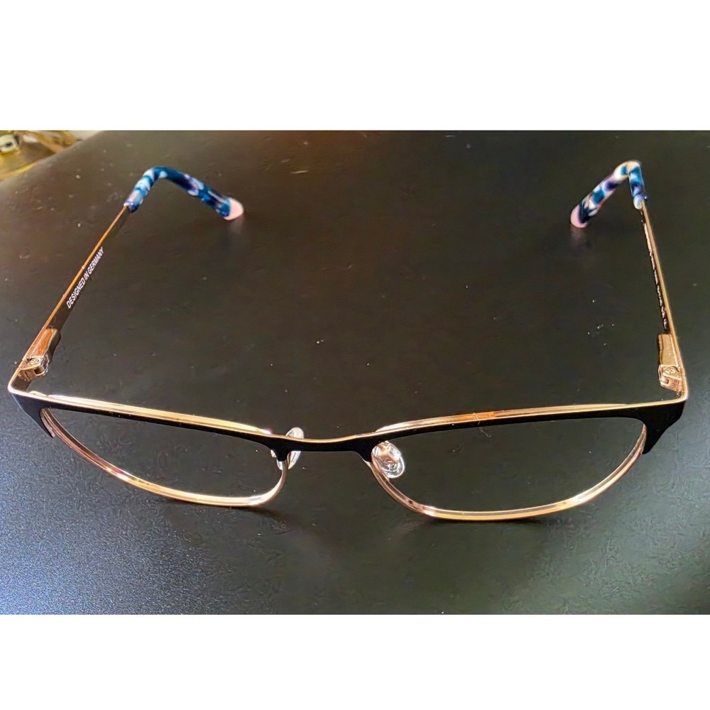 Humphrey's 592035 70/NAV Rectangular Eyeglasses Rose Gold 50-17-140 Germany Blk